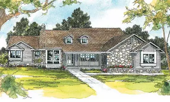 Ranch house plans 17-220 - front exterior, 2,745 sq ft, 3 bed, 2 bath house plans | Monster House Plans