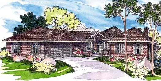 Traditional house plans 17-223 - front exterior, 2,365 sq ft, 3 bed, 2 bath house plans | Monster House Plans