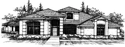Mediterranean house plans 17-231 - front exterior, 3,791 sq ft, 4 bed, 3 bath house plans | Monster House Plans