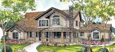 Country house plans 17-240 - front exterior, 3,291 sq ft, 4 bed, 3 bath house plans | Monster House Plans