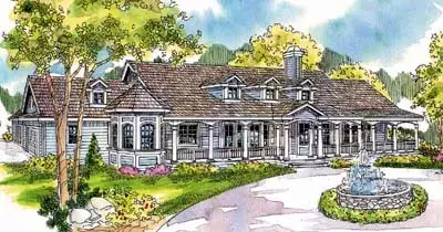 Southern house plans 17-245 - front exterior, 3,959 sq ft, 4 bed, 5 bath house plans | Monster House Plans