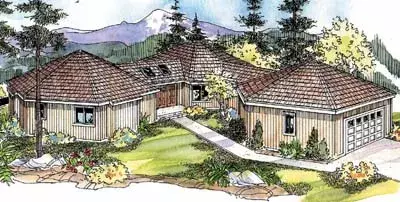Contemporary house plans 17-252 - front exterior, 3,881 sq ft, 3 bed, 3 bath house plans | Monster House Plans