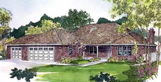 Ranch house plans 17-253 - front exterior, 2,130 sq ft, 3 bed, 2 bath house plans | Monster House Plans