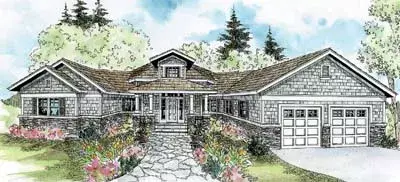 Craftsman house plans 17-254 - front exterior, 2,827 sq ft, 3 bed, 2 bath house plans | Monster House Plans