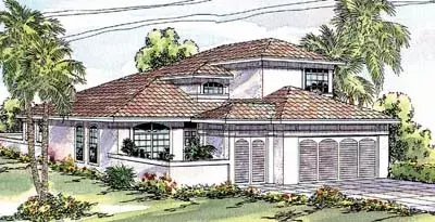 Southwest house plans 17-264 - front exterior, 1,788 sq ft, 3 bed, 2 bath house plans | Monster House Plans