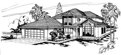 Southwest house plans 17-265 - front exterior, 2,227 sq ft, 4 bed, 2 bath house plans | Monster House Plans