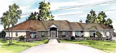 Ranch house plans 17-279 - front exterior, 3,926 sq ft, 2 bed, 3 bath house plans | Monster House Plans