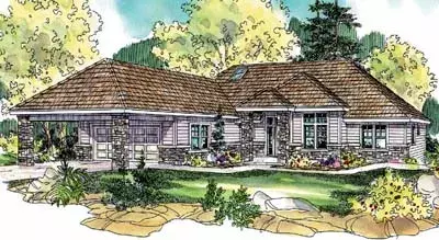 Contemporary house plans 17-313 - front exterior, 2,058 sq ft, 3 bed, 2 bath house plans | Monster House Plans