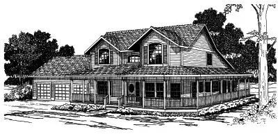 Country house plans 17-328 - front exterior, 3,737 sq ft, 4 bed, 3 bath house plans | Monster House Plans