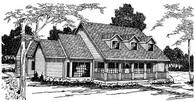 Farmhouse house plans 17-329 - front exterior, 2,224 sq ft, 3 bed, 3 bath house plans | Monster House Plans