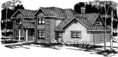 Traditional house plans 17-337 - front exterior, 3,247 sq ft, 5 bed, 3 bath house plans | Monster House Plans