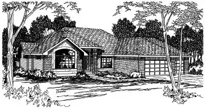 Northwest house plans 17-340 - front exterior, 2,035 sq ft, 3 bed, 2 bath house plans | Monster House Plans