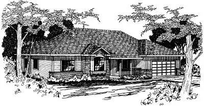 Country house plans 17-341 - front exterior, 1,970 sq ft, 4 bed, 2 bath house plans | Monster House Plans