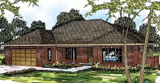 Traditional house plans 17-342 - front exterior, 2,055 sq ft, 3 bed, 2 bath house plans | Monster House Plans