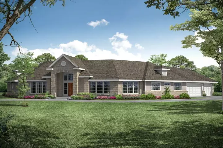 Contemporary house plans 17-343 - front exterior, 2,889 sq ft, 4 bed, 2 bath house plans | Monster House Plans