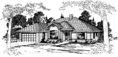 Traditional house plans 17-349 - front exterior, 2,402 sq ft, 4 bed, 2 bath house plans | Monster House Plans