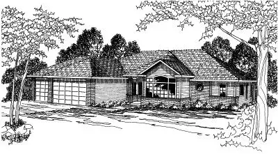 Traditional house plans 17-357 - front exterior, 2,565 sq ft, 4 bed, 2 bath house plans | Monster House Plans
