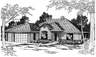 Traditional house plans 17-358 - front exterior, 2,402 sq ft, 3 bed, 2 bath house plans | Monster House Plans