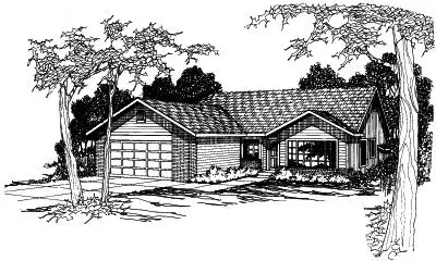 Traditional house plans 17-362 - front exterior, 1,711 sq ft, 4 bed, 2 bath house plans | Monster House Plans