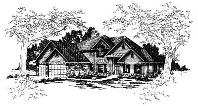 Traditional house plans 17-366 - front exterior, 3,401 sq ft, 4 bed, 3 bath house plans | Monster House Plans