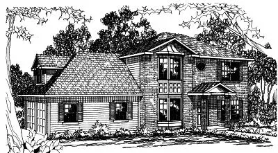 Traditional house plans 17-368 - front exterior, 1,766 sq ft, 3 bed, 2 bath house plans | Monster House Plans