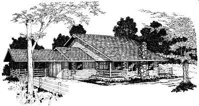Ranch house plans 17-381 - front exterior, 2,071 sq ft, 2 bed, 2 bath house plans | Monster House Plans
