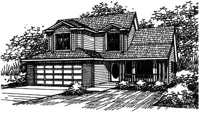 Northwest house plans 17-384 - front exterior, 2,007 sq ft, 3 bed, 2 bath house plans | Monster House Plans