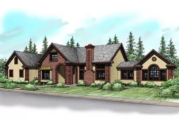 Traditional house plans 17-388 - front exterior, 3,067 sq ft, 4 bed, 3 bath house plans | Monster House Plans