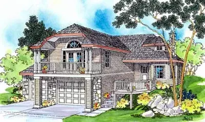 Northwest house plans 17-391 - front exterior, 1,749 sq ft, 2 bed, 2 bath house plans | Monster House Plans