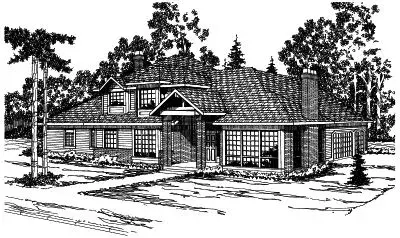 Northwest house plans 17-393 - front exterior, 3,997 sq ft, 4 bed, 3 bath house plans | Monster House Plans