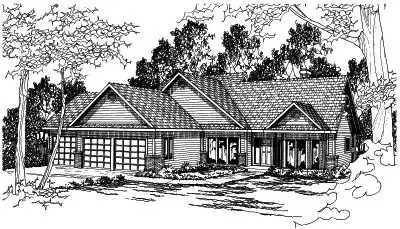Traditional house plans 17-394 - front exterior, 2,221 sq ft, 3 bed, 2 bath house plans | Monster House Plans