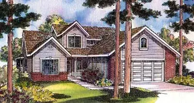 Traditional house plans 17-397 - front exterior, 1,914 sq ft, 3 bed, 2 bath house plans | Monster House Plans