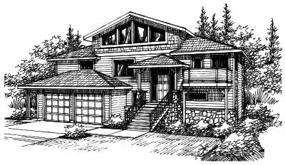 Contemporary house plans 17-400 - front exterior, 2,877 sq ft, 4 bed, 3 bath house plans | Monster House Plans
