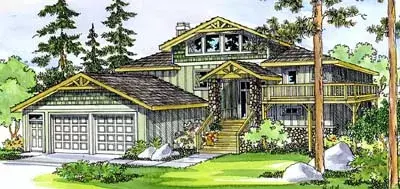 Mountain Rustic house plans 17-406 - front exterior, 3,141 sq ft, 5 bed, 4 bath house plans | Monster House Plans
