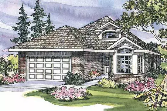 Traditional house plans 17-408 - front exterior, 1,808 sq ft, 3 bed, 2 bath house plans | Monster House Plans