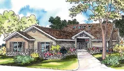 Traditional house plans 17-413 - front exterior, 2,673 sq ft, 3 bed, 2 bath house plans | Monster House Plans