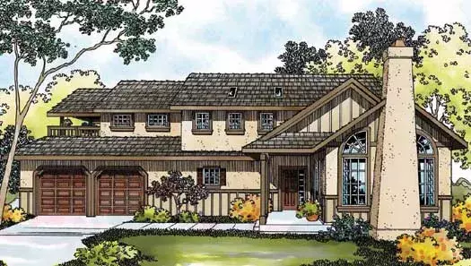 Southwest house plans 17-414 - front exterior, 2,152 sq ft, 3 bed, 2 bath house plans | Monster House Plans