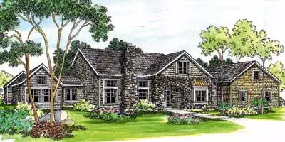 English Country house plans 17-439 - front exterior, 3,016 sq ft, 4 bed, 3 bath house plans | Monster House Plans