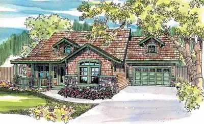 Craftsman house plans 17-445 - front exterior, 2,535 sq ft, 3 bed, 2 bath house plans | Monster House Plans