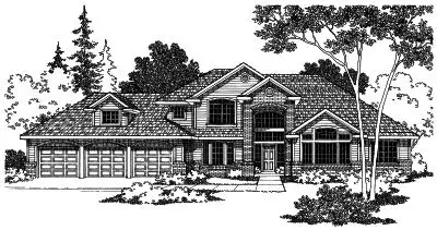 Northwest house plans 17-446 - front exterior, 2,964 sq ft, 3 bed, 2 bath house plans | Monster House Plans