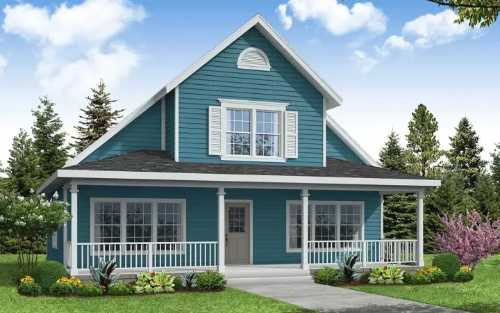 Country house plans 17-461 - front exterior, 1,580 sq ft, 3 bed, 2 bath house plans | Monster House Plans