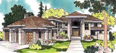 Mediterranean house plans 17-475 - front exterior, 4,284 sq ft, 4 bed, 4 bath house plans | Monster House Plans