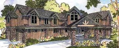 Traditional house plans 17-476 - front exterior, 5,640 sq ft, 4 bed, 5 bath house plans | Monster House Plans