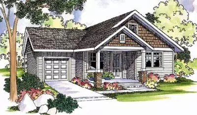 Craftsman house plans 17-481 - front exterior, 1,426 sq ft, 3 bed, 2 bath house plans | Monster House Plans
