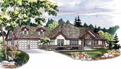 European house plans 17-488 - front exterior, 4,159 sq ft, 5 bed, 4 bath house plans | Monster House Plans