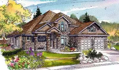 Traditional house plans 17-513 - front exterior, 3,333 sq ft, 3 bed, 2 bath house plans | Monster House Plans