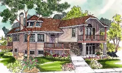Traditional house plans 17-517 - front exterior, 1,940 sq ft, 2 bed, 3 bath house plans | Monster House Plans