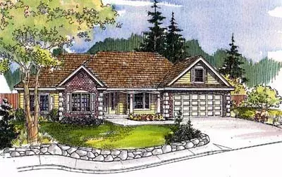 Traditional house plans 17-525 - front exterior, 2,961 sq ft, 3 bed, 3 bath house plans | Monster House Plans