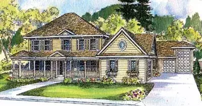 Country house plans 17-527 - front exterior, 3,889 sq ft, 4 bed, 3 bath house plans | Monster House Plans