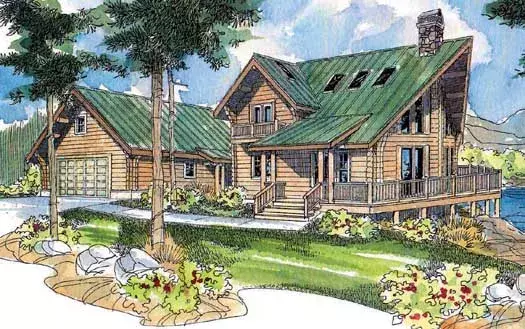 Contemporary house plans 17-531 - front exterior, 1,744 sq ft, 3 bed, 2 bath house plans | Monster House Plans